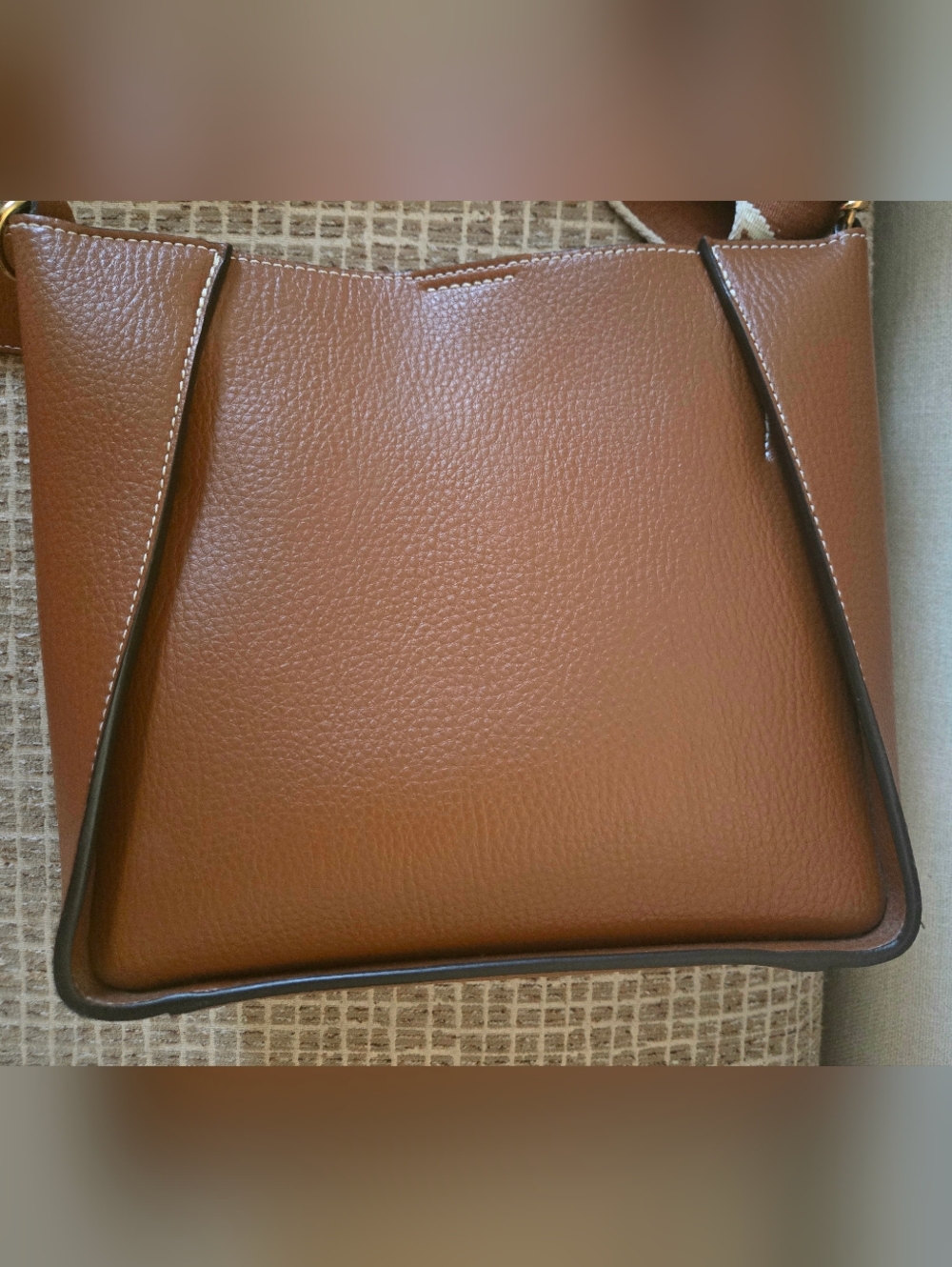 Stella McCartney Tan Shoulder Bag with Logo Strap - Picture 2 of 11